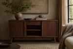 Amish Hastingwood Mid-Century Modern Media Console with Sliding Doors