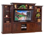 Amish Auckland Entertainment Center with Optional Bookcases