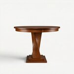 Amish Solid Wood Oxnard Twisted Small Single Pedestal Dining Table - Modern Style