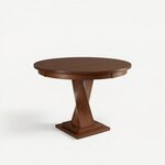 Amish Solid Wood Oxnard Twisted Small Single Pedestal Dining Table - Modern Style