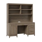 Amish Stonehill Modern Computer Desk with Optional Hutch Top shown in Brown Maple with BelAir Stain