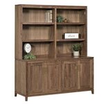 Amish Stonehill Modern Sideboard Cabinet with Optional Open Bookcase Hutch