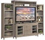 Amish Stonehill 108" Modern Entertainment Center with Side Bookcases
