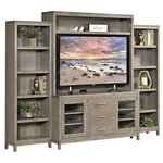 Amish Stonehill 108" Modern Entertainment Center with Side Bookcases
