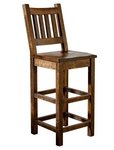Amish Rustic Rough-Cut Maple Wood Counter or Bar Stool