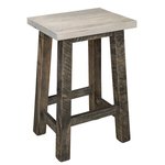 Amish Rustic Rough-Cut Maple Wood Backless Counter and Bar Stool