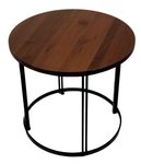 Outlet Amish Made Walnut Wood Round Accent Table In-Stock