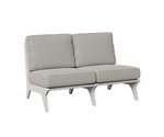 White Berlin Gardens Hartley Poly Loveseat with gray cushions