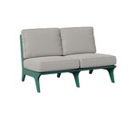 Green Berlin Gardens Hartley Poly Loveseat with gray cushions