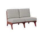Red Berlin Gardens Hartley Poly Loveseat with Gray Cushions