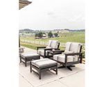 2 Berlin Gardens Camden Poly Outdoor Swivel Rockers with ottomans