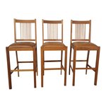 Outlet: Woodland Cherry Mission Bar Stool Set In-Stock and Ready to Ship (Set of 3)