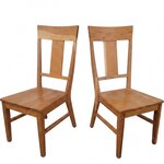 Outlet Amish Made Cherry Wood Slat Back Dining Chair Set In-Stock (Set of 2)