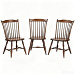 Outlet Amish Made Maple Straight Back Windsor Chair Set In-Stock (Set of 3)