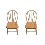 Outlet Amish Made Oak Wood Bow Back Windsor Child's Chair In-Stock (Set of 2)