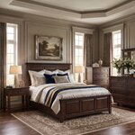 Amish Cicero Mantel Bedroom Furniture Set with Optional Underbed Storage