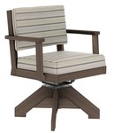 Amish Miller Poly Outdoor Upholstered Swivel Dining Chair with Arms