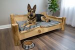 Amish Rustic Pine Log Dog Bed - Choose Size
