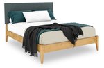 Minimalist Solid Wood Bed with Upholstered Headboard