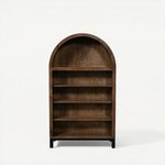 Amish Arched Modern Bookcase Cabinet