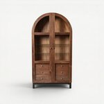 Arched Modern Storage Cabinet with Glass Doors