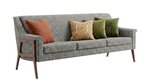 Amish Handcrafted Luna Modern Sofa with Custom Wood and Upholstery