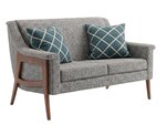 Amish Handcrafted Luna Modern Loveseat Sofa with Custom Wood and Upholstery