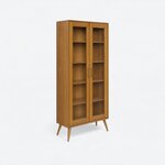 Amish South Shore Mid-Century Modern Bookcase with Doors