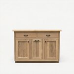 Amish Freestanding Kitchen Island Cabinet with Pullout Table