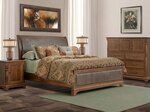 Amish Kenoska Three Piece Leather Upholstered Bedroom Set