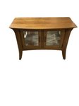 Outlet: Cherry Wood Small Display Cabinet with Glass Doors In-Stock