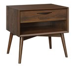 Amish Kirtland Mid-Century Modern Open Nightstand with Drawer