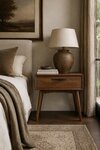 Amish Kirtland Mid-Century Modern 1-Drawer Open Nightstand