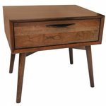 Amish Kirtland Mid-Century Modern 1-Drawer Open Nightstand