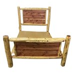 Outlet Amish Made Queen Rustic Red Cedar Log Bed In-Stock