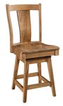 Amish Aurora Solid Wood Swivel Counter and Bar Stool
