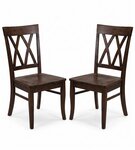Outlet Amish Made Hard Maple Wood Double X-Back Dining Chair Set In-Stock (Set of 2)