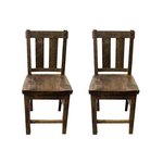 Outlet: Rough Sawn Wormy Maple Wood Counter Stool Set In-Stock (Set of 2)