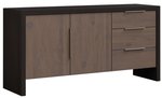 Amish Luxe Modern Sideboard Cabinet with Double Doors 64 - 84 Width shown in Case: Brown Maple with Tundra Stain & Frame is Brown Maple with Onyx Stain