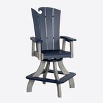 Amish Poly Outdoor Ocean Wavz Swivel Counter or Bar Chair