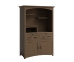 Amish 72 3/4 Tall Buchanan Coffee Bar shown in Red Oak with Pine Back with Carbon Finish