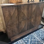 solid wood sideboard with diamond design