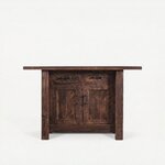 Amish Dutton Rough Sawn Brown Maple Wood Kitchen Island