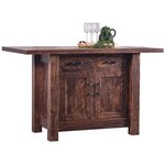 Amish Dutton Rough Sawn Brown Maple Kitchen Island shown in Rough Sawn Brown Maple