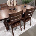 Solid wood trestle dining table