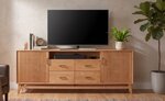 Amish Handcrafted Solid Wood Rebel 84” TV Stand with Fluted Doors