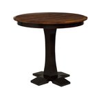 Amish 48 Emily Round Pedestal Dining Table - Quick Ship shown in Top Grey Elm with Michaels Cherry Stain and Base in Brown Maple with Onyx Stain