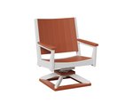 White and Orange Berlin Gardens Mayhew Poly Chat Swivel Rocker