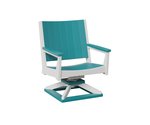 Berlin Gardens Mayhew Poly Chat Swivel Rocker shown in Aruba Blue and White Poly.