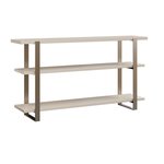 Amish Dunbar Console Table shown in Brown Maple with Serene Paint and Greytone Powder Coat Base